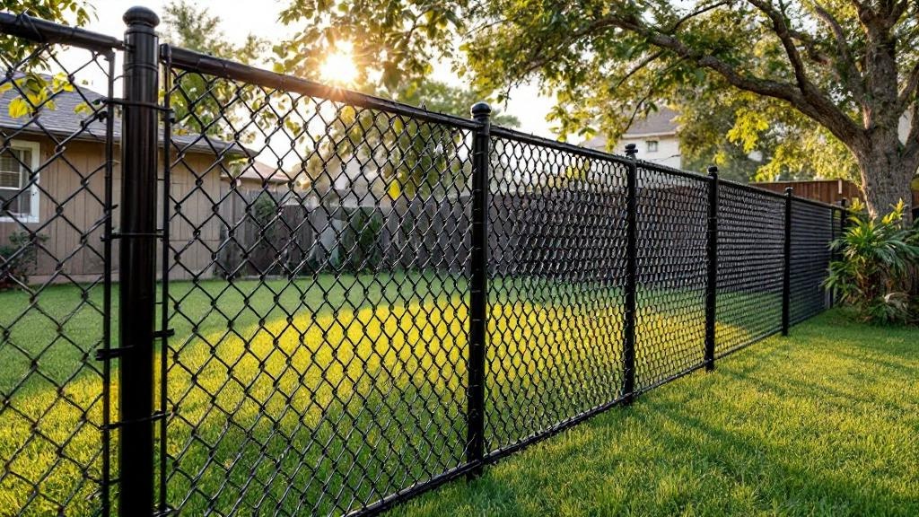Tampa chain link fence contractor - quality black vinyl-coated chain link work
