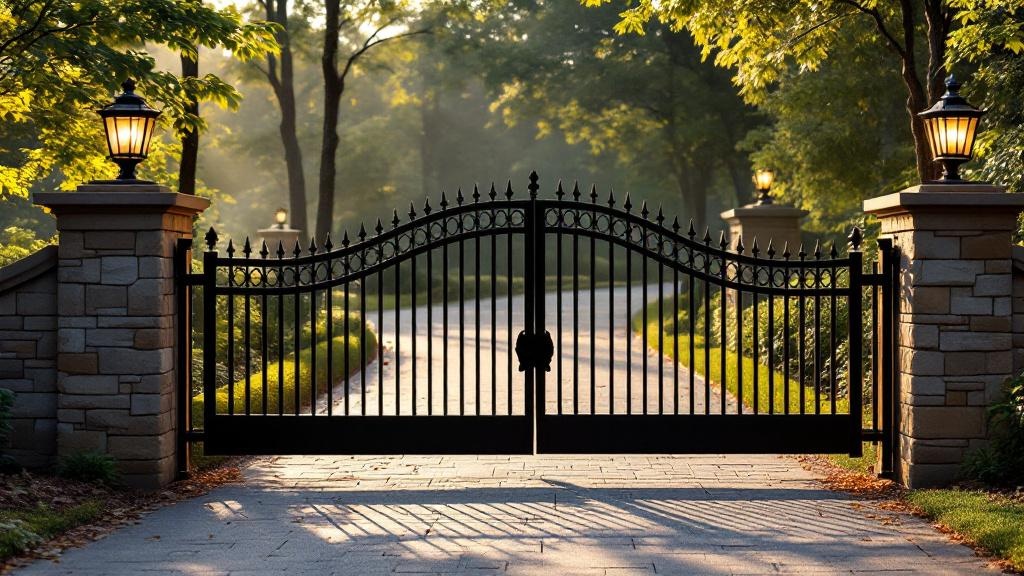 aluminum driveway gate - professional installation by fence contractor in Atlanta, Georgia