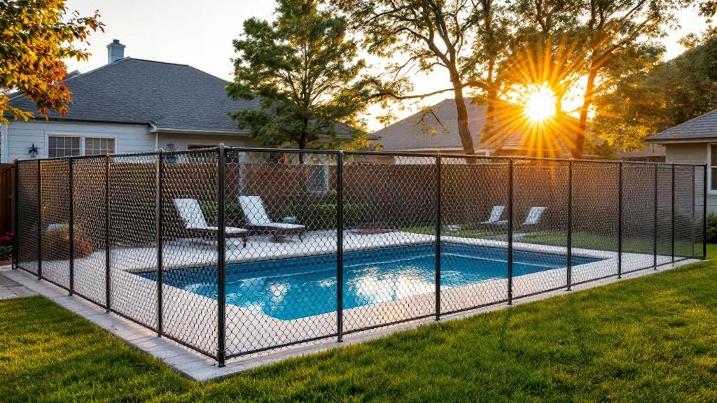 galvanized chain link chain link fence for pool enclosure in Texas