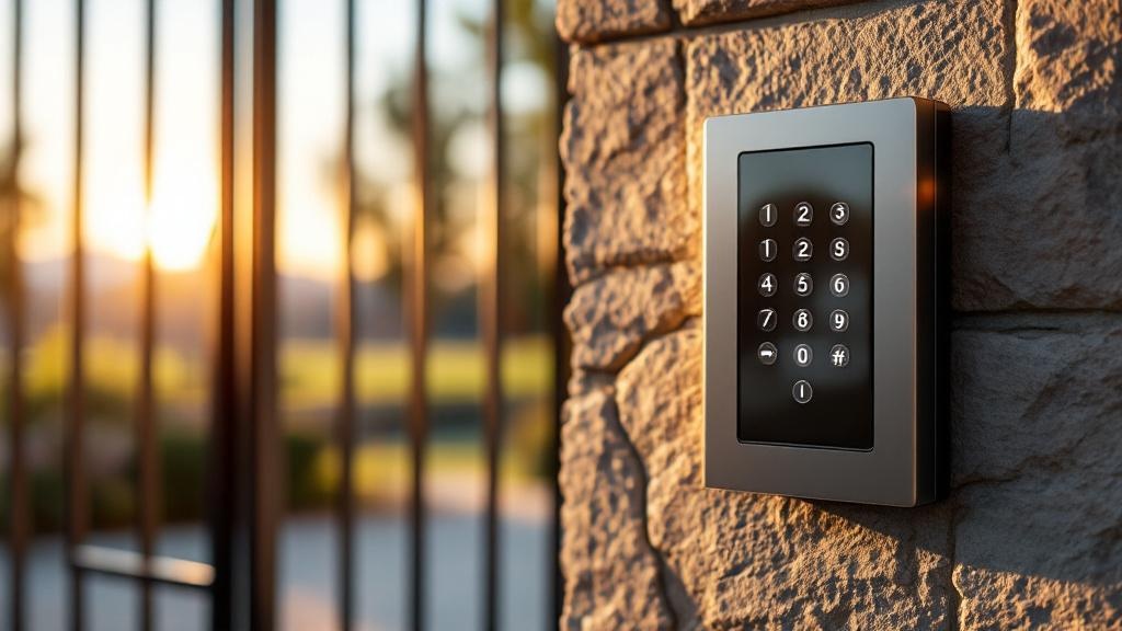 modern access control gate access control - professional installation by fence contractor in Las Vegas, Nevada