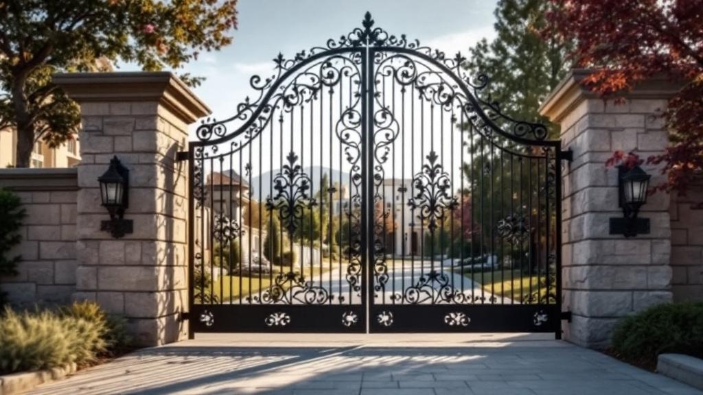 wrought iron driveway gate - professional installation by fence contractor in Salt Lake City, Utah