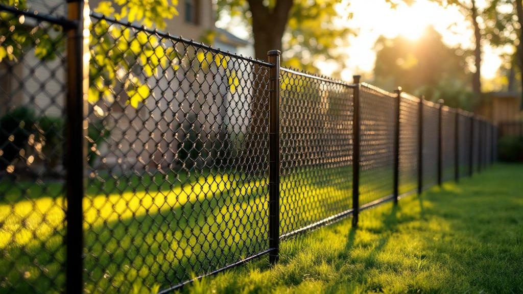 Nashville chain link fence contractor - quality black vinyl-coated chain link work