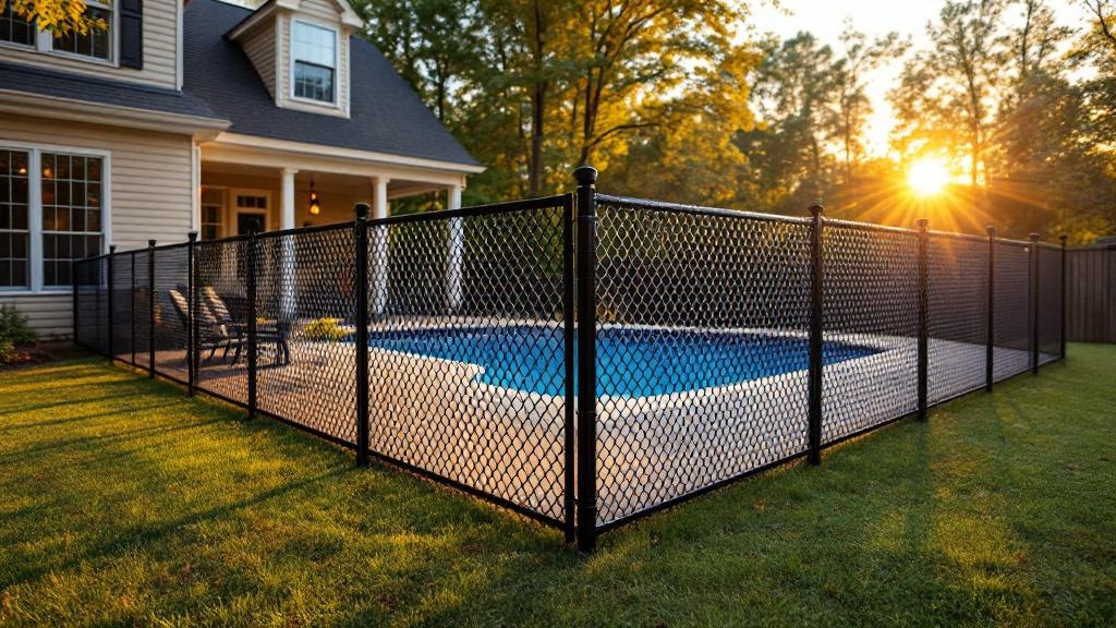 Professional chain link fence installation in Nashville - pool enclosure