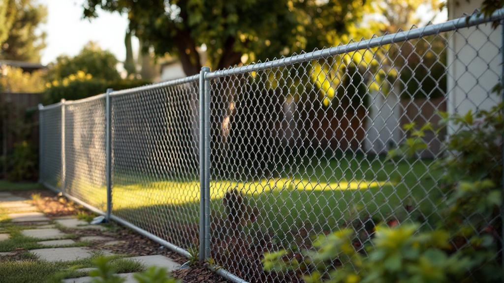 galvanized chain link chain link fence for backyard pet containment in California