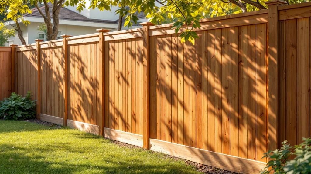 Pressure-Treated Pine wood privacy fence for backyard privacy in California