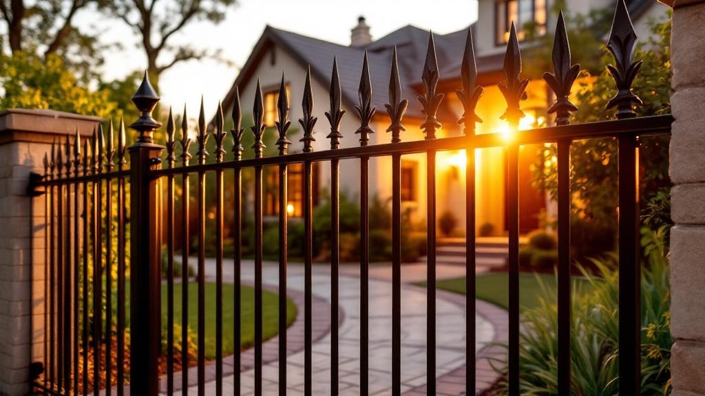 Professional aluminum fence installation in San Diego - front yard