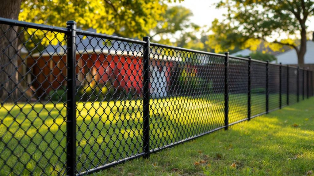 Professional chain link fence installation in Dallas - property boundary