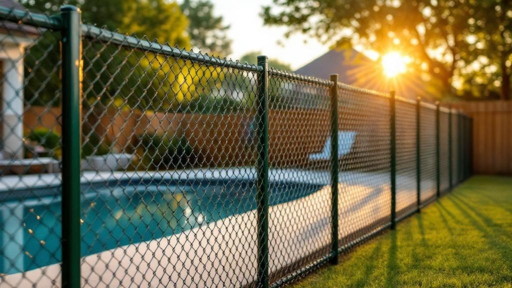 Raleigh chain link fence contractor - quality green vinyl-coated chain link work