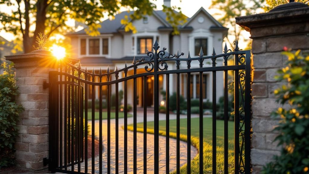 Professional aluminum fence installation in Atlanta - front yard