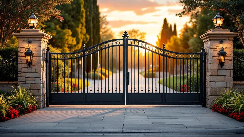 aluminum driveway gate for property entrance in California