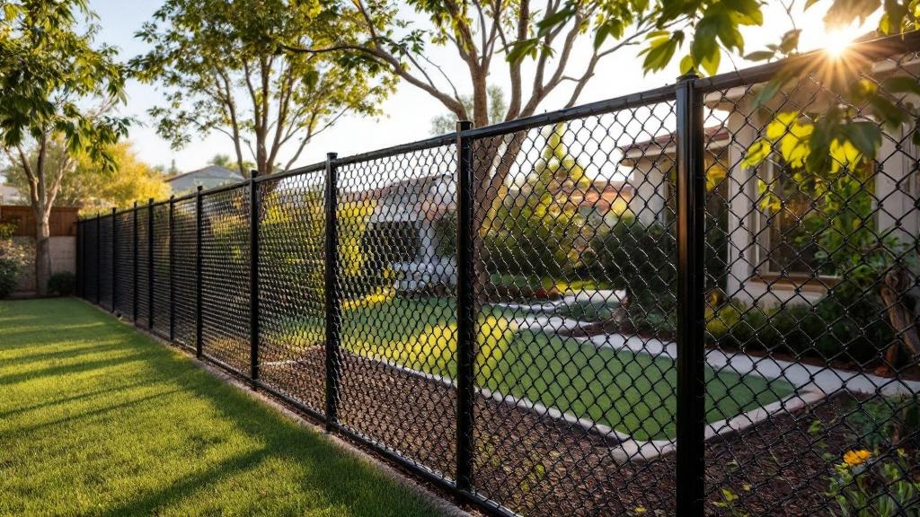 Professional chain link fence installation in Phoenix - property boundary