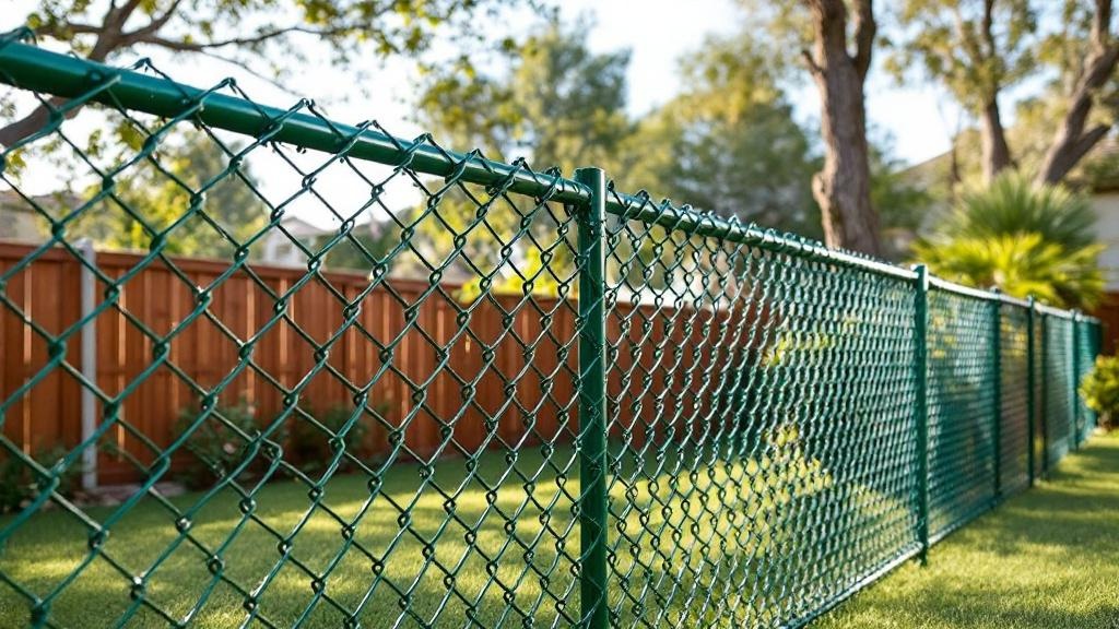 San Diego chain link fence contractor - quality green vinyl-coated chain link work