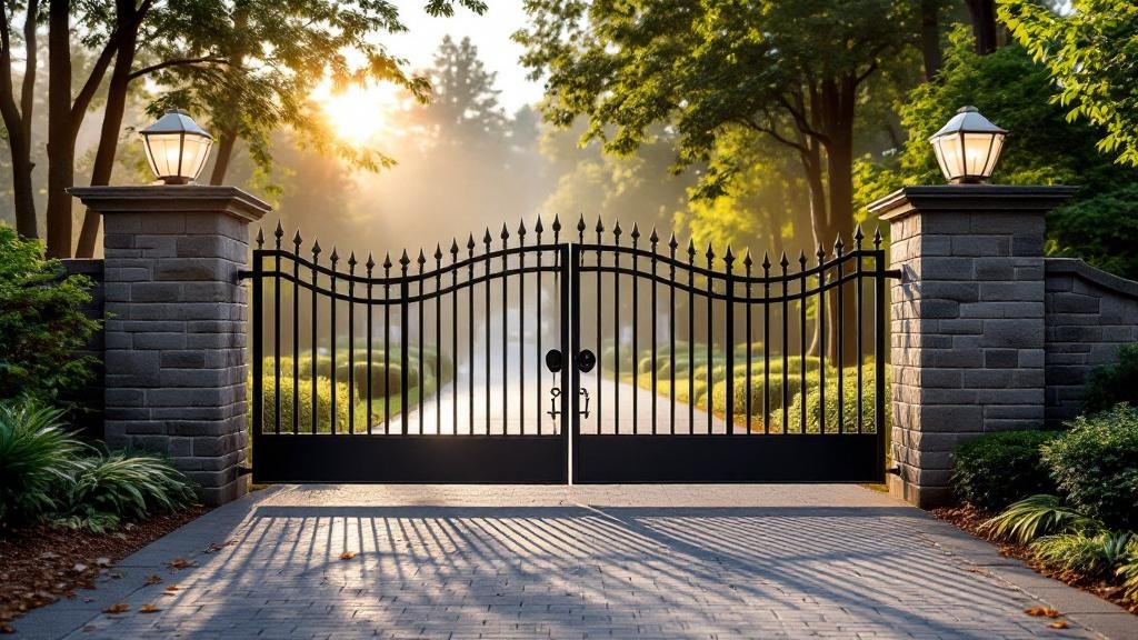 Professional driveway gate installation in Raleigh - property entrance