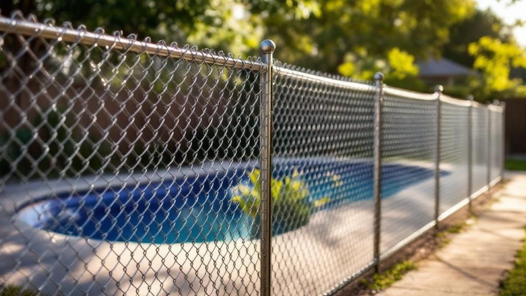 galvanized chain link diamond mesh - 5-foot installation by fence contractor in Austin, Texas