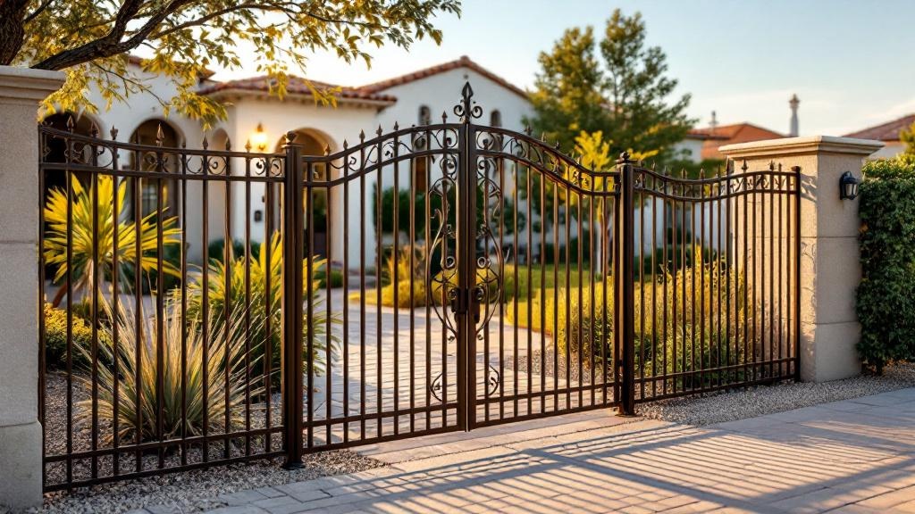 Professional aluminum fence installation in Las Vegas - front yard