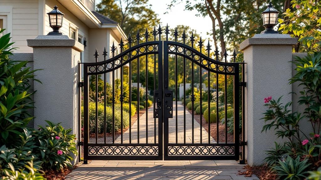 wrought iron walk gate for side yard access in Florida