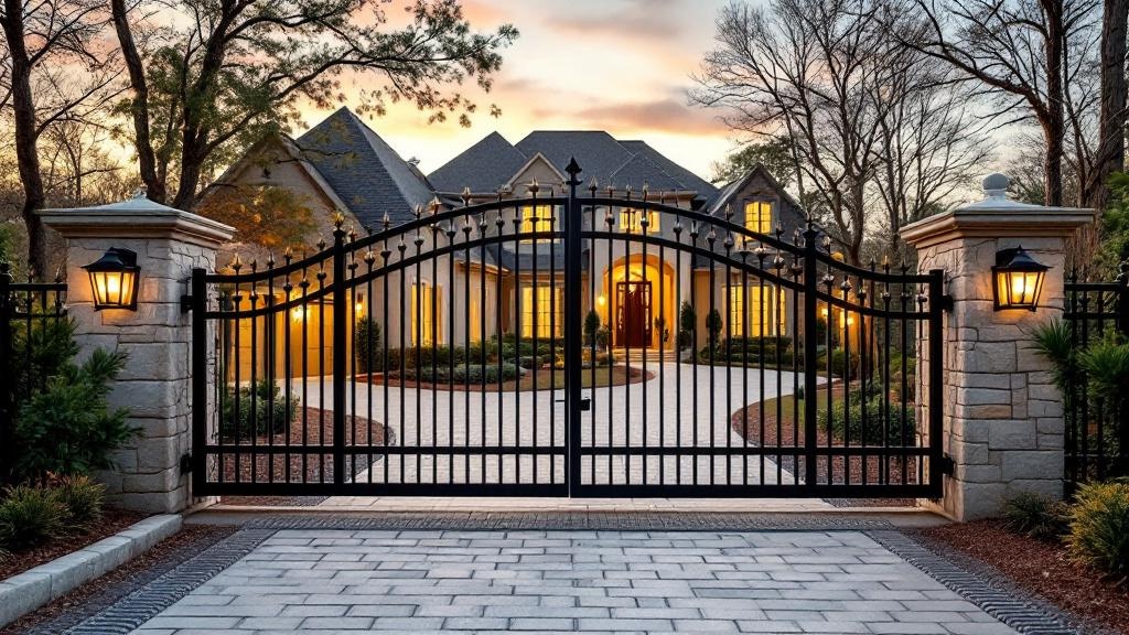 aluminum driveway gate - professional installation by fence contractor in Atlanta, Georgia