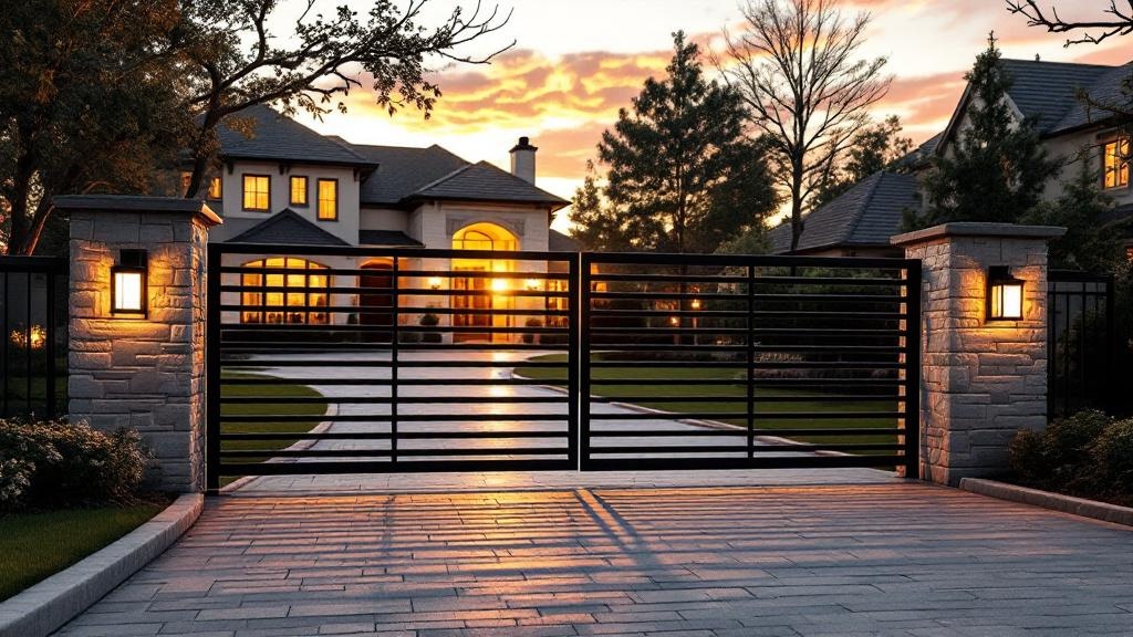 steel driveway gate - professional installation by fence contractor in Dallas, Texas