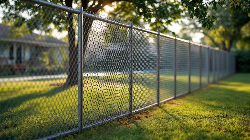 galvanized chain link diamond mesh - 4-foot installation by fence contractor in Austin, Texas