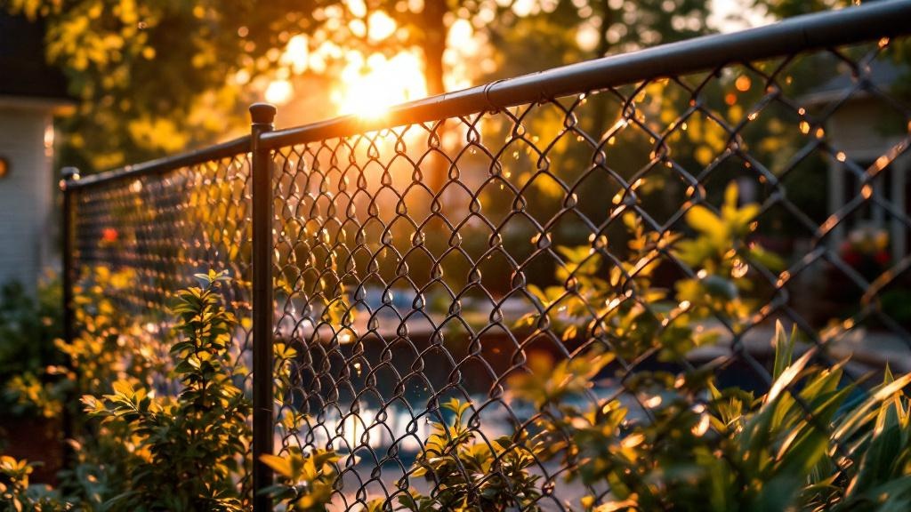 Professional chain link fence installation in Raleigh - pool enclosure