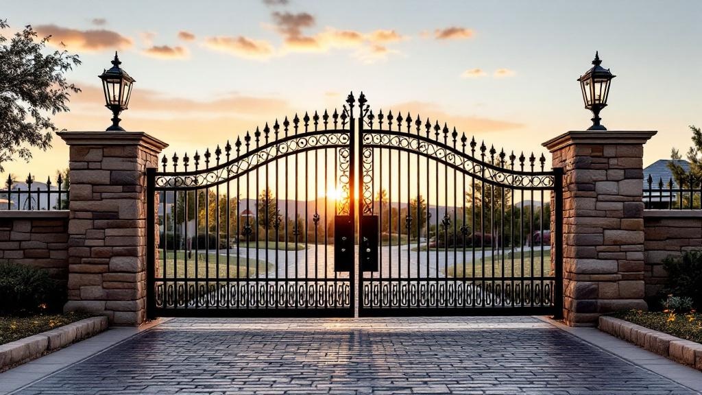 wrought iron driveway gate - professional installation by fence contractor in Denver, Colorado