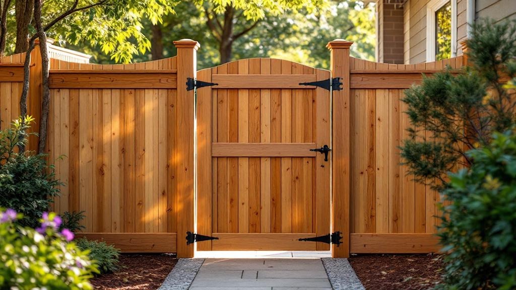 cedar wood walk gate for side yard access in Georgia