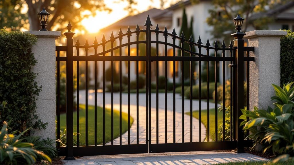 Professional aluminum fence installation in Tampa - front yard