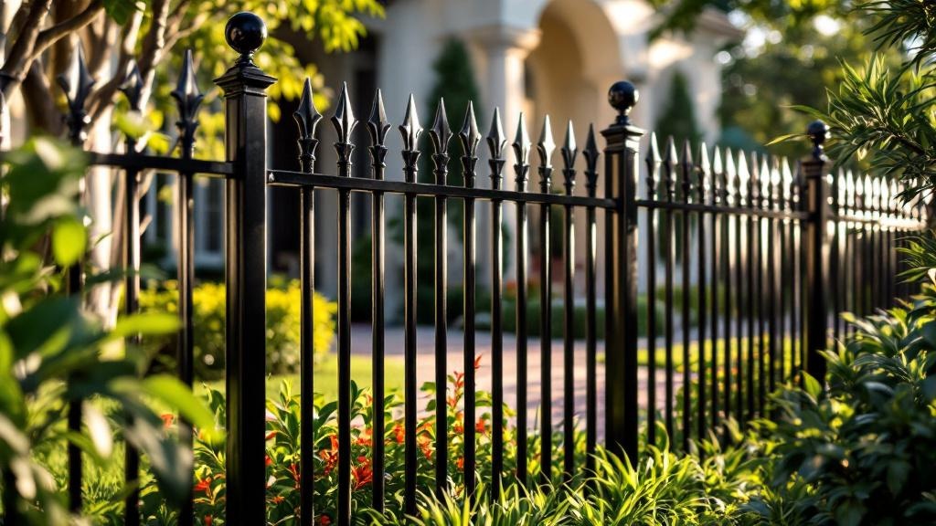 Professional aluminum fence installation in Miami - property boundary