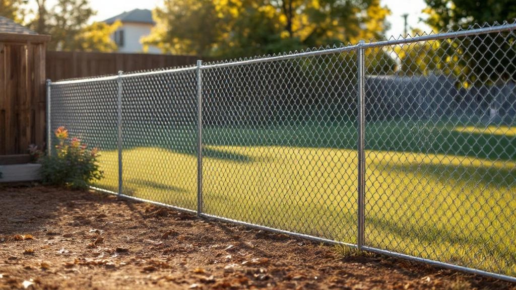 Professional chain link fence installation in Salt Lake City - backyard pet containment