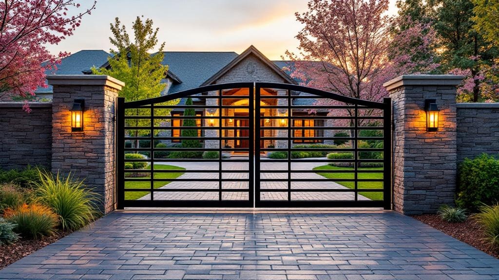 Professional driveway gate installation in Salt Lake City - property entrance