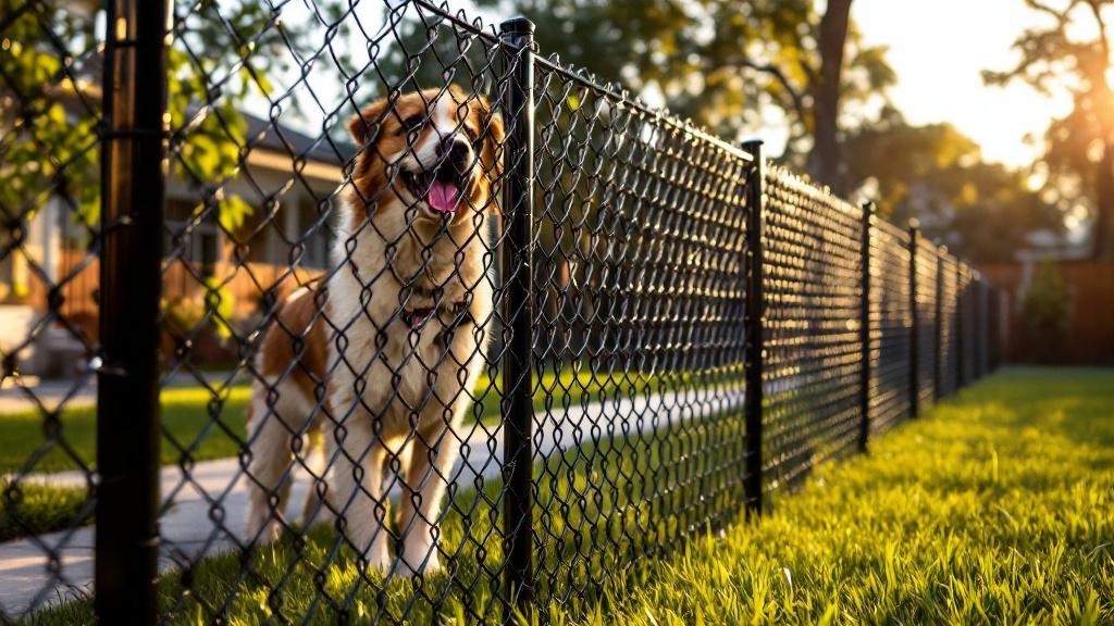 Tampa chain link fence contractor - quality black vinyl-coated chain link work