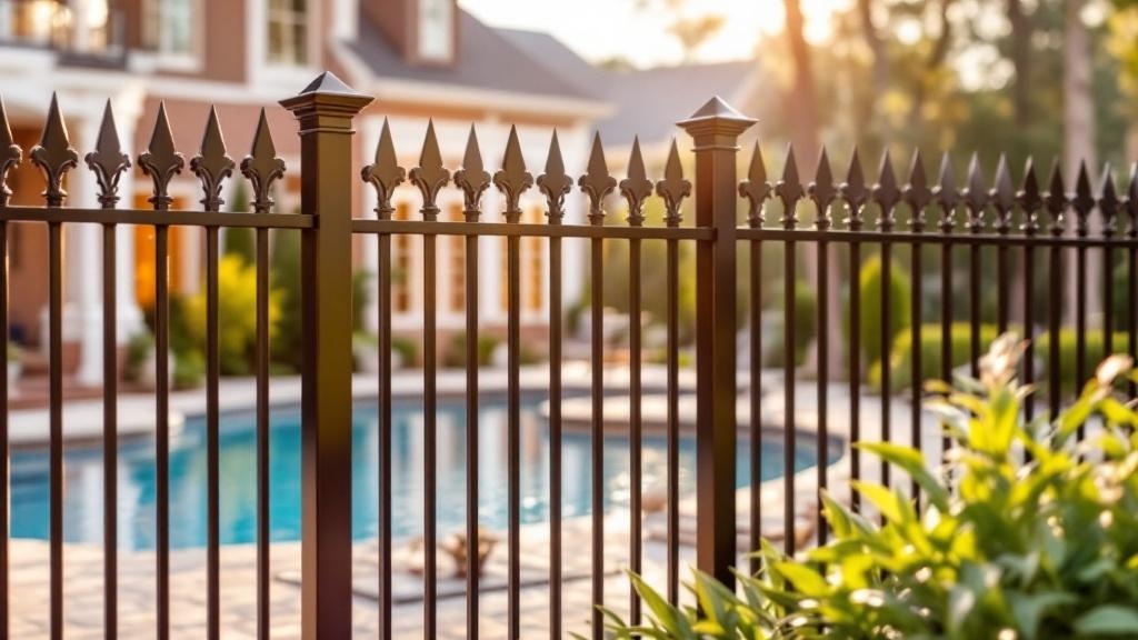 Professional aluminum fence installation in Charlotte - pool enclosure