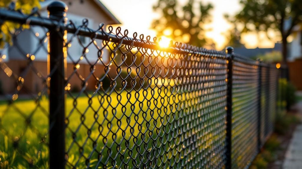 black vinyl-coated chain link chain link fence for property boundary in Arizona