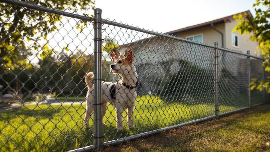 galvanized chain link chain link fence for backyard pet containment in California
