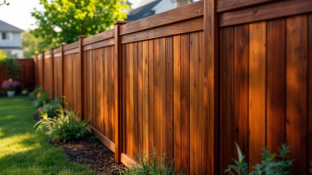 Redwood wood privacy fence for backyard privacy in Utah