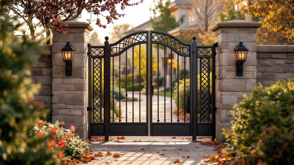 wrought iron walk gate for side yard access in Colorado