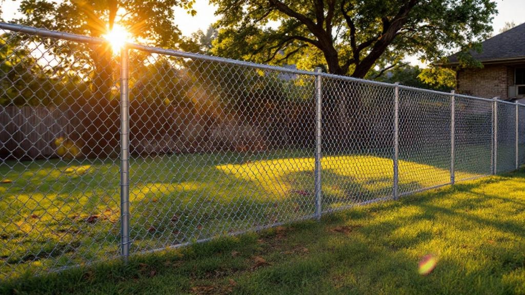 galvanized chain link diamond mesh - 4-foot installation by fence contractor in Austin, Texas