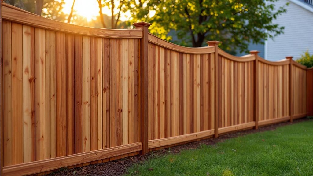 Western Red Cedar wood privacy fence for backyard privacy in North Carolina