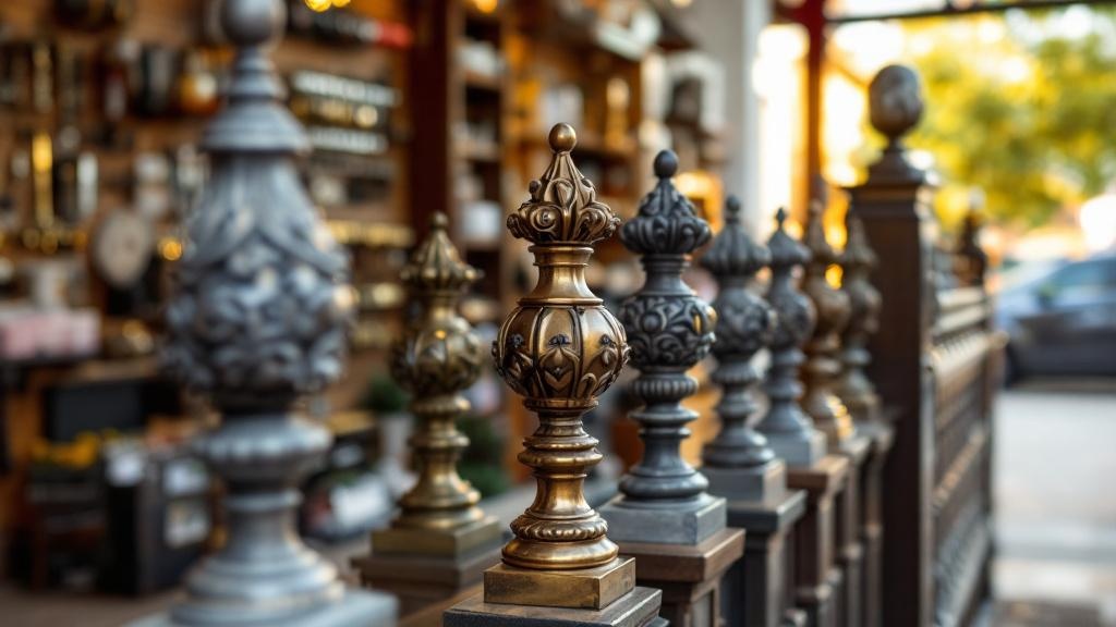 decorative gate finials materials display - professional installation by fence contractor in Phoenix, Arizona