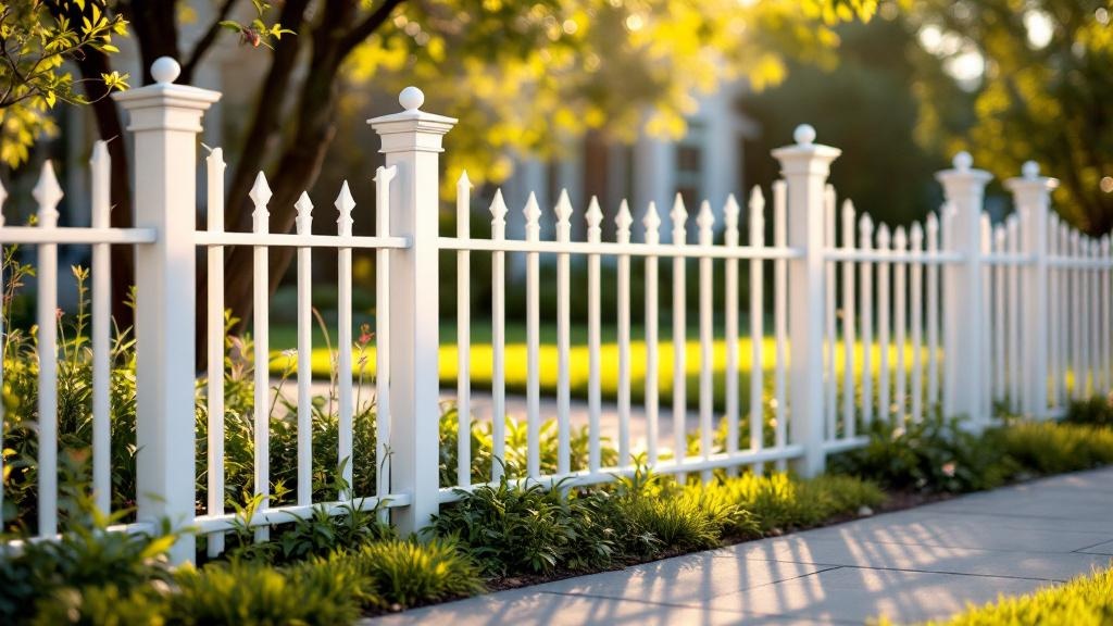 Professional aluminum fence installation in Salt Lake City - front yard