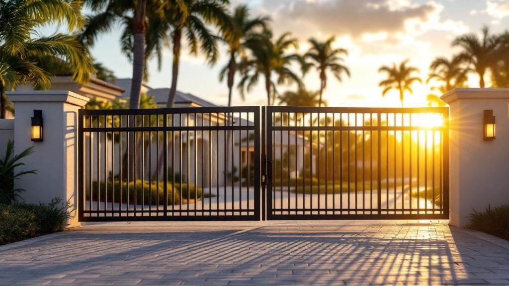 aluminum automatic gate - professional installation by fence contractor in Miami, Florida