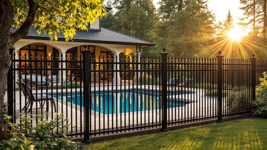 aluminum flat-top - 6-foot installation by fence contractor in Seattle, Washington