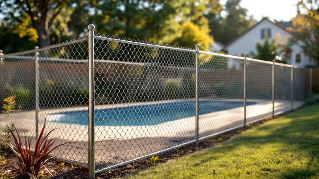 galvanized chain link diamond mesh - 4-foot installation by fence contractor in Charlotte, North Carolina