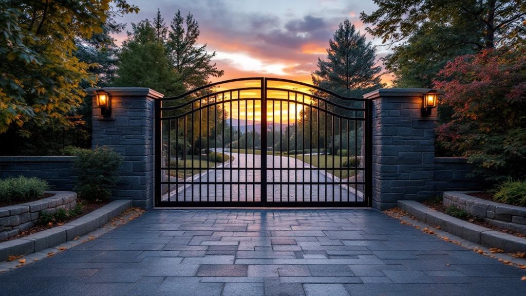 wrought iron driveway gate - professional installation by fence contractor in Nashville, Tennessee
