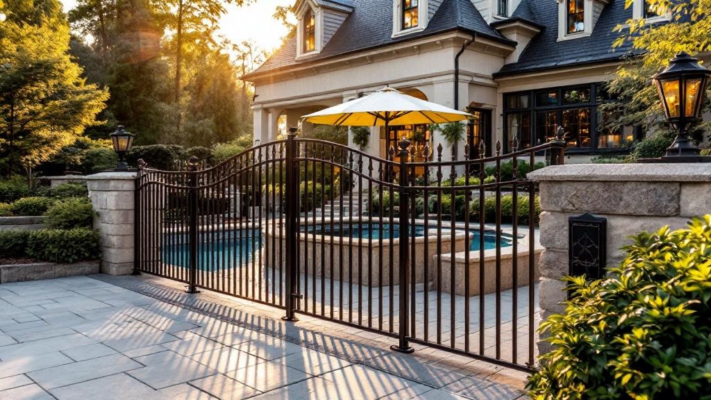 aluminum flat-top - 4-foot installation by fence contractor in Charlotte, North Carolina