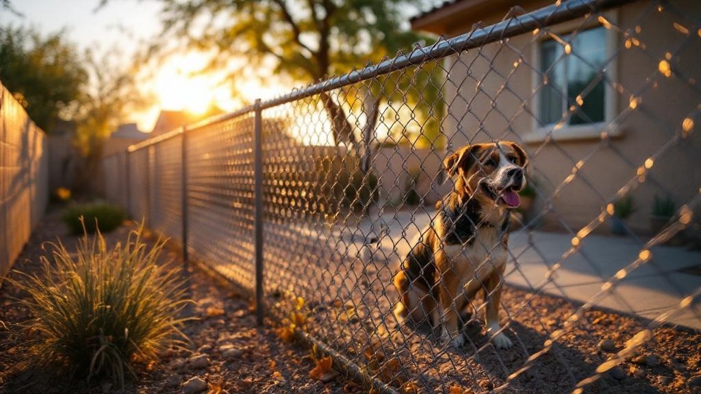 galvanized chain link diamond mesh - 5-foot installation by fence contractor in Las Vegas, Nevada
