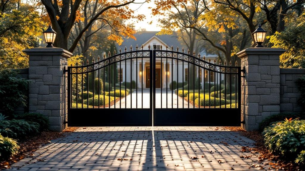 steel driveway gate - professional installation by fence contractor in Charlotte, North Carolina
