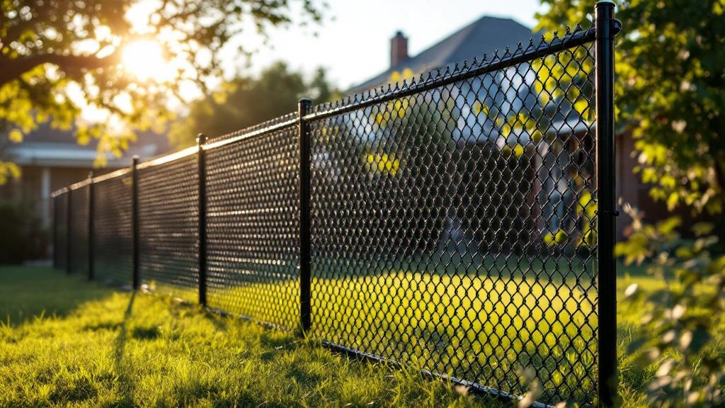 Professional chain link fence installation in Austin - property boundary