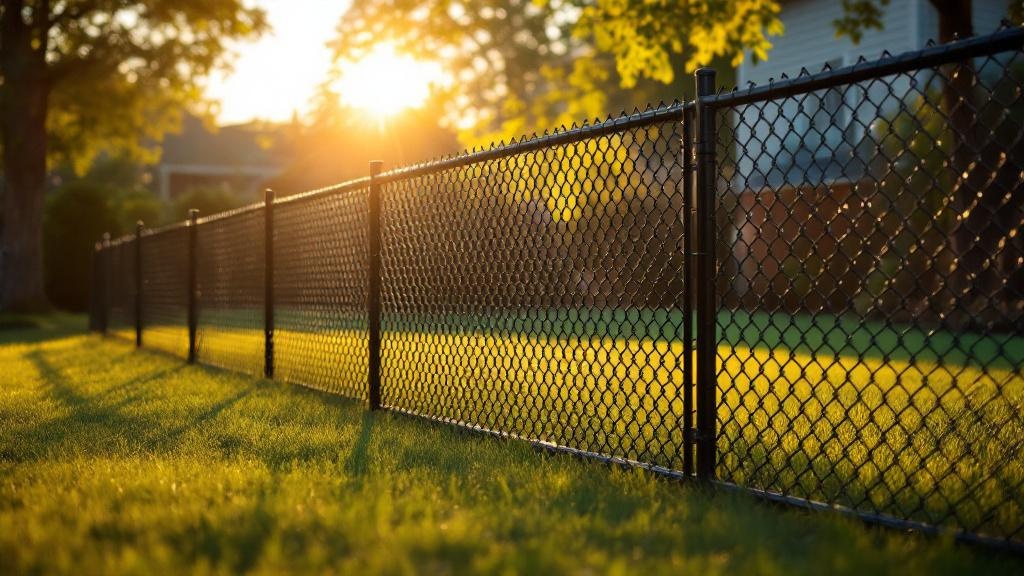 Nashville chain link fence contractor - quality black vinyl-coated chain link work