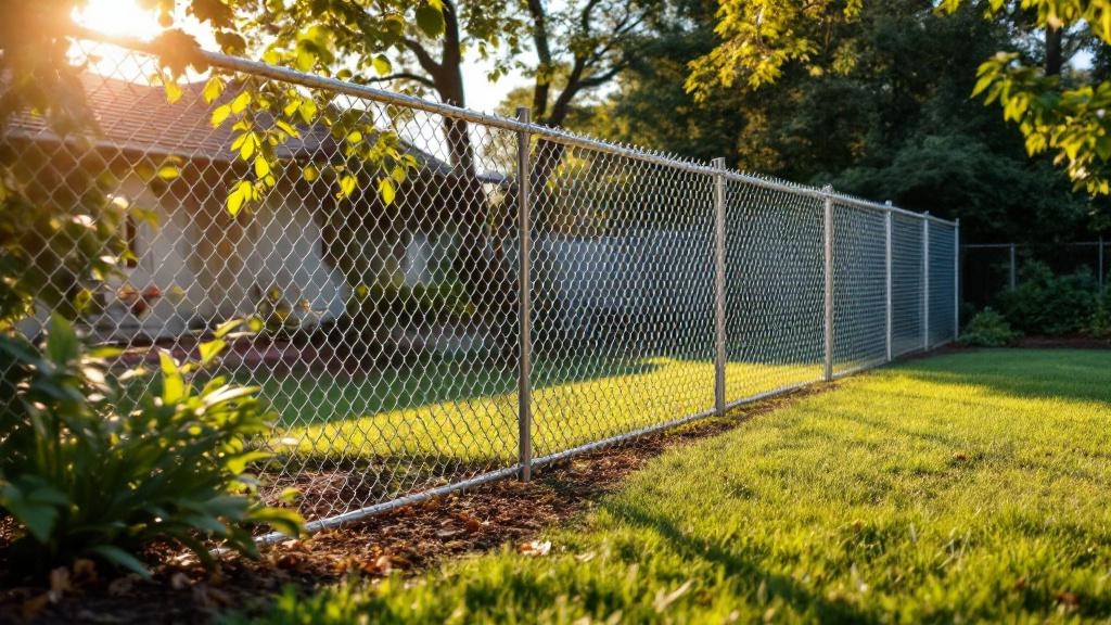 Professional chain link fence installation in Charlotte - backyard pet containment